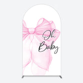 Aperturee - Aperturee Pink Bow Tie Oh Baby Gender Reveal Arch Backdrop